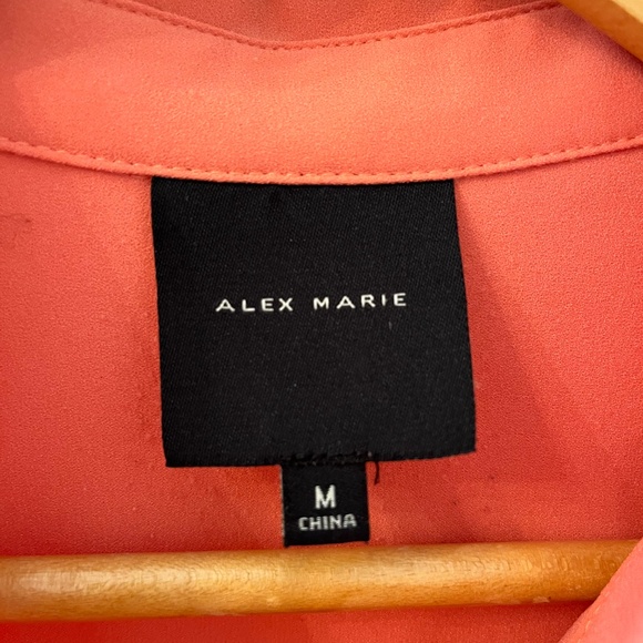 Alex Marie button up blouse, sz M, Coral color - Picture 3 of 5